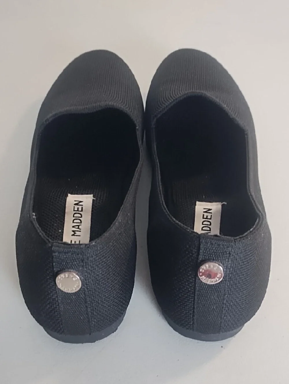 Steve Madden Black Fabric Slip-On Flat Ballet Loafers Size 8